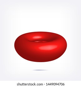 Abstract red volumetric shape. Vector design element for web design on light background.