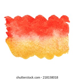 Abstract red watercolor background with brush stroke 