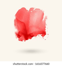 Abstract red watercolor element for web design. Vector illustration.