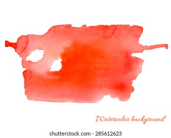 Abstract red watercolor hand drawn texture, isolated on white background, vector eps10