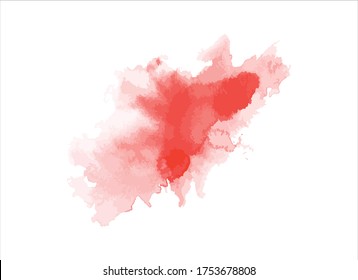 Abstract red watercolor on white background.