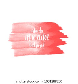 Abstract red watercolor painted vector. Brushes design. Brush paint stroke striped element for print. Hand drawn paper texture isolated vector on white background for text design, web