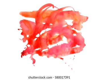 Abstract red watercolor splashes