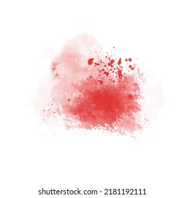 Abstract red watercolor stain texture background