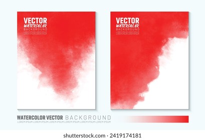 Abstract red watercolor vector art background for Valentine's Day. for cards, flyers, posters, banners, and cover design