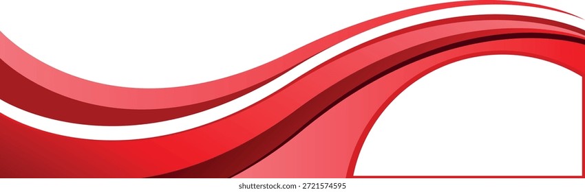 Abstract Red Wave Background with Copy Space