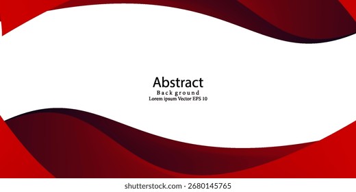Abstract Red Wave Background with Flowing Curves. futuristic technology concept