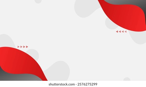 Abstract Red Wave Background with Geometric Accents and Copy Space