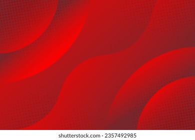Abstract Red wave Background with halftone dots
