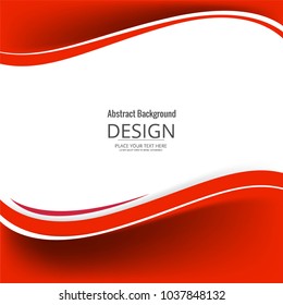 Abstract Red Wave Background Vector