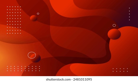 Abstract red wave background. Vector illustration art
