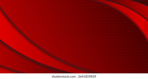 Abstract red wave background, Vector red line background curve elements with black transparency space for text and message design, overlapping layers