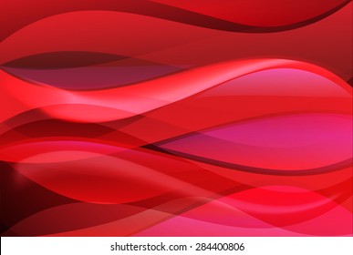 Abstract red wave background (Vector image)