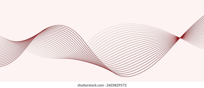 Abstract red wave banner. EPS10