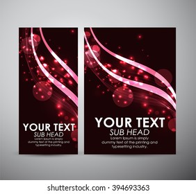 Abstract red Wave with bokeh. Brochure business design template or roll up. 
