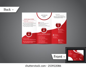 Abstract Red Wave Brochure