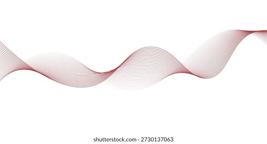 Projeto de onda vermelha abstrato no fundo branco