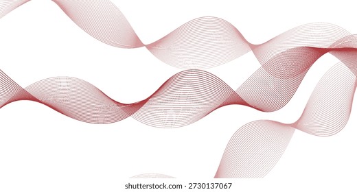 Projeto de onda vermelha abstrato no fundo branco