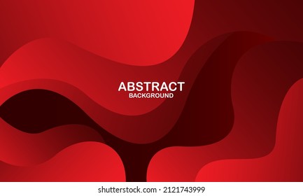 Abstract red wave geometric background. Dynamic shapes composition. Vector illustration