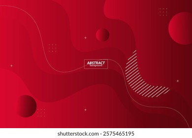 Abstract red wave geometric banner background with 3d look and simple pattern. Cool and luxury design. Vector eps10