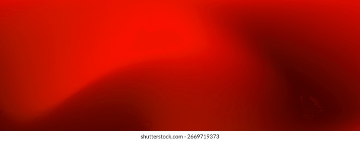 Abstract red wave gradient background. Saturated smooth hot color gradation wallpaper. Vibrant bright intense blur backdrop for banner, poster, leaflet, brochure, booklet. Vector ruby overlay