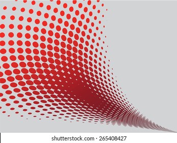 Abstract red wave with halftone