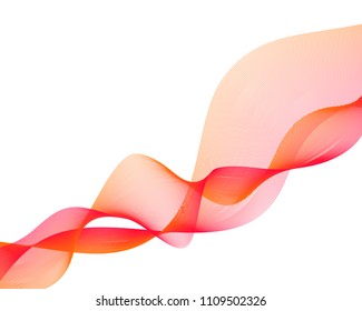 Abstract red wave lines on white background vector illustration eps 10.
