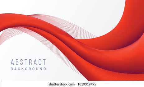 Abstract Red wave modern background