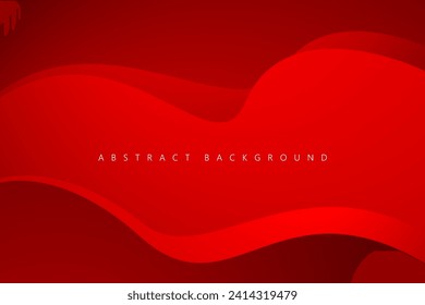Abstract Red wave modern background with space for text and message. template design	