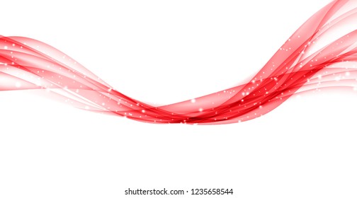 Abstract Red Wave on  Background. Vector Illustration. EPS10