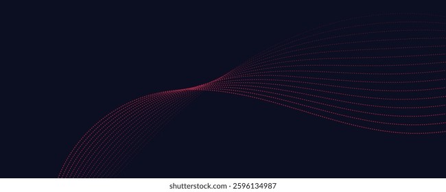 abstract red wave  on blue background