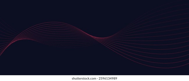abstract red wave  on blue background