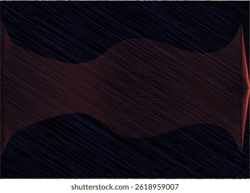 Onda roja abstracta sobre fondo azul