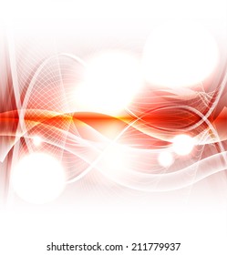 Abstract red wave on white background