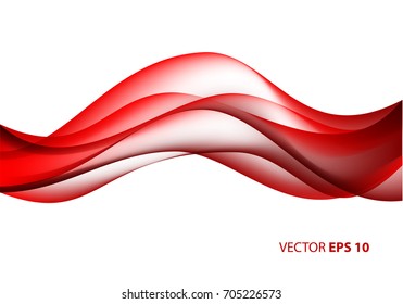 Abstract red wave on white background vector illustration.