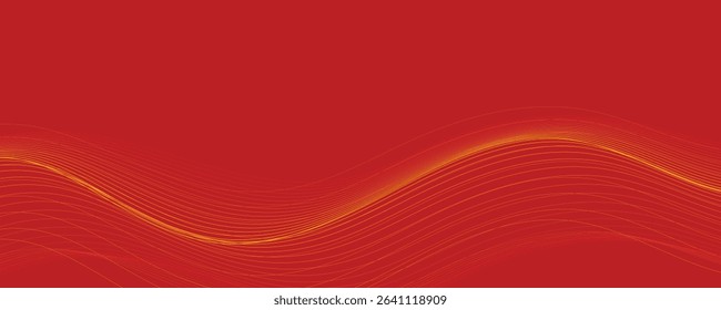 Abstract Red Wave with Particle Effect
