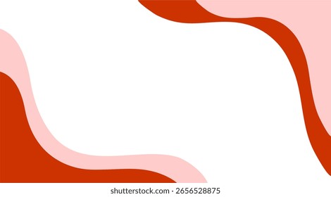 Abstract red wave pattern for frame with a white background