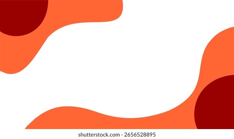 Abstract red wave pattern for frame with a white background