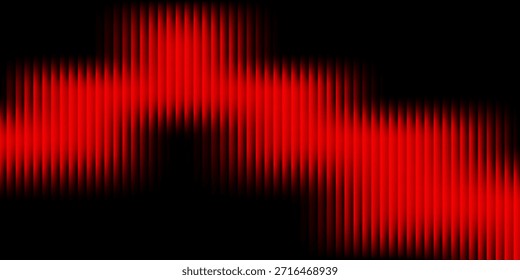 Abstrato padrão de onda vermelha em fundo preto com linhas de brilho vertical, criando uma textura visual digital e futurista moderna.