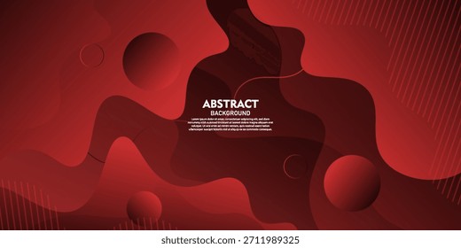 Abstract red wave shadow background. Simple and trendy horizontal fluid pattern. eps10