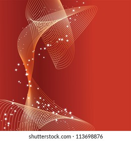 Abstract red wave. Vector illustration