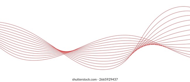 Abstract red wave vector illustration