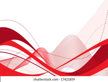 Abstract red waves