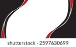 Abstract red waves are flowing on black and white background. red line background curve element. Suit for business, cover, header, wallpaper background
