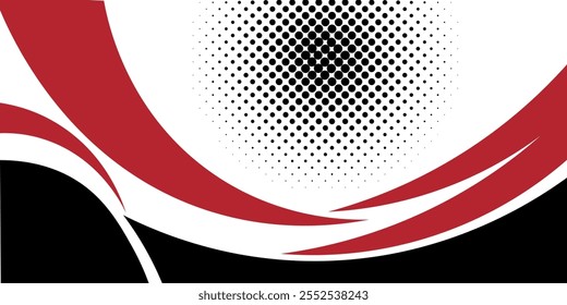 Abstract red waves are flowing on black and white background. red line background curve element. Suit for business, cover, header, wallpaper, corporate,
