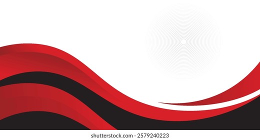 Abstract red waves are flowing on black and white background. red line background curve element. Suit for business, cover, header, wallpaper, corporate, website, flyer