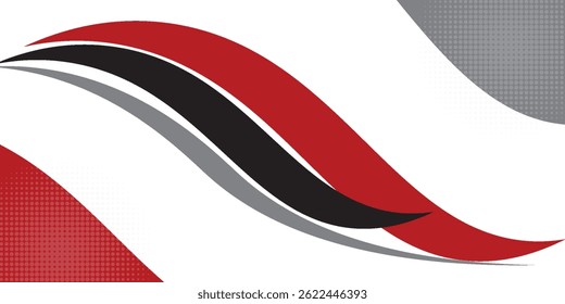 Abstract red waves are flowing on black and white background. red line background curve element. Suit for business, cover, header, wallpaper, corporate, website, flyer