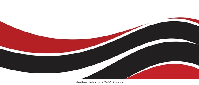 Las ondas rojas Abstractas están fluyendo sobre fondo blanco y negro. elemento de curva de fondo de línea roja. Traje para el negocio, cubierta, cabecera, Fondo de pantalla, corporativo, Sitio web, volante