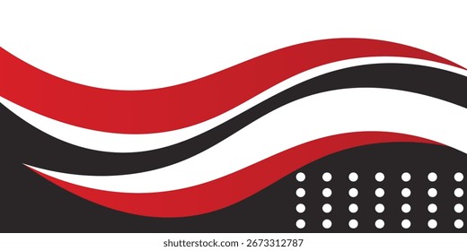 Ondas vermelhas abstratas estão fluindo sobre fundo preto e branco. elemento de curva de fundo de linha vermelha. Terno para negócios, capa, cabeçalho, papel de parede, corporativo, site, folheto