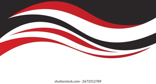 Abstrakte rote Wellen fließen auf schwarz-weißem Hintergrund. rotes Element der Hintergrundkurve. Anzug für Business, Umschlag, Kopfzeile, Tapete, Corporate, Website, Flyer